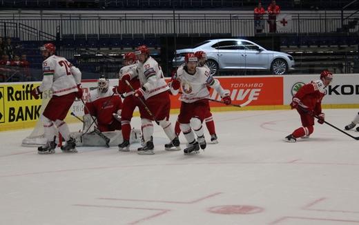 Photo hockey Championnats du monde -  : Danemark (DEN) vs Biélorussie (BLR) - Démonstration biélorusse