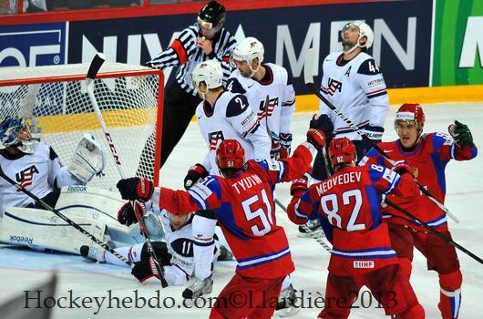 Photo hockey Championnats du monde -  : Russie (RUS) vs Etats Unis d\