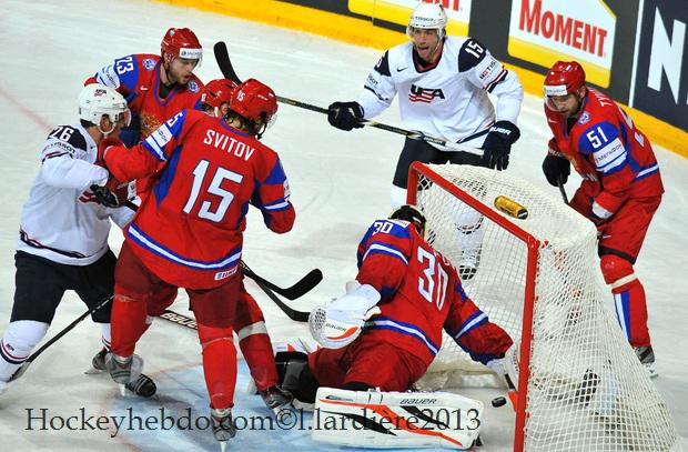 Photo hockey Championnats du monde - : Russie (RUS) vs Etats Unis d\ Photo hockey Championnats du monde - : Russie (RUS) vs Etats Unis d\