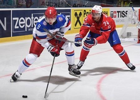 Photo hockey Championnats du monde -  : Russie (RUS) vs Norvège (NOR) - La Machine Rouge démarre bien