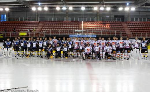Photo hockey Coupe de la Ligue ARCHIVES - Coupe de la Ligue : 1/8ème, 1ère journée : Strasbourg  vs Amiens  - Un message pour Damien