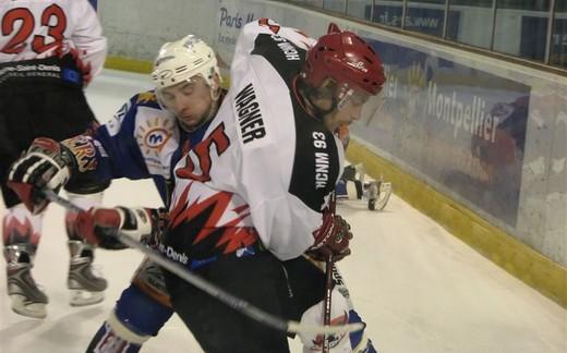 Photo hockey Division 1 - Demi finale -  aller : Montpellier  vs Neuilly/Marne - Les Vipers gagnent la première manche