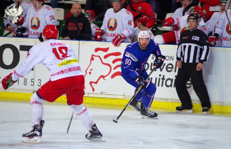 Photo hockey Equipes de France -  : Biélorussie (BLR) vs France (FRA) - Grosse réaction Biélorusse 