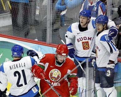 Photo hockey Jeux olympiques - Jeux olympiques - JO : Finlande - Bélarus