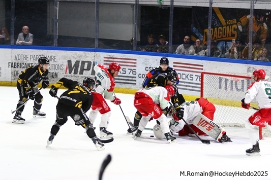 Photo hockey Ligue Magnus - Ligue Magnus  : 28ème journée : Rouen vs Cergy-Pontoise - Les Dragons terminent l’année par une victoire !