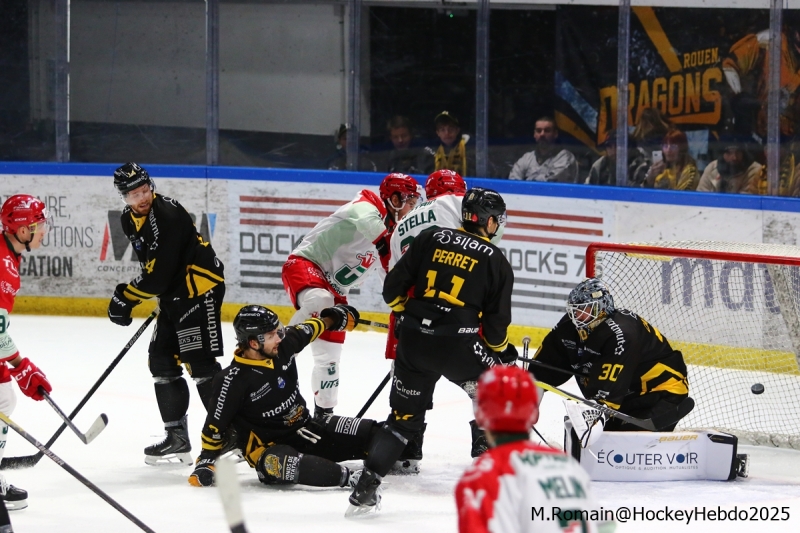 Photo hockey Ligue Magnus - Ligue Magnus  : 28ème journée : Rouen vs Cergy-Pontoise - Les Dragons terminent l’année par une victoire !