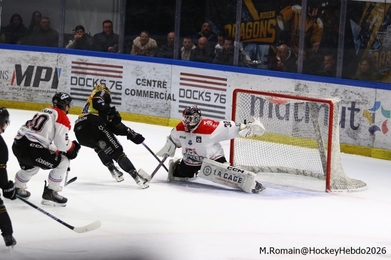 Photo hockey Ligue Magnus - Ligue Magnus  : 32ème journée : Rouen vs Bordeaux - Rouen, tout feu tout flamme.