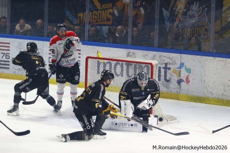 Photo hockey Ligue Magnus - Ligue Magnus  : 32ème journée : Rouen vs Bordeaux - Rouen, tout feu tout flamme.