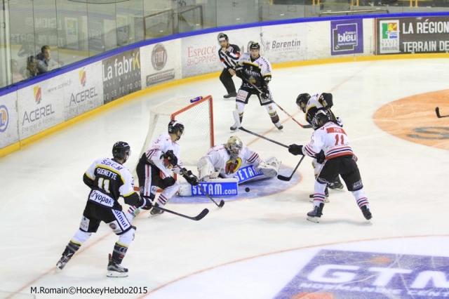 Photo hockey Ligue Magnus - Ligue Magnus : 1ère journée : Rouen vs Morzine-Avoriaz - Les Dragons sans sourcillier
