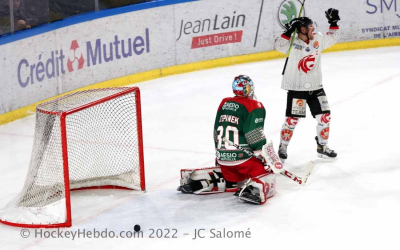 Photo hockey Ligue Magnus - Ligue Magnus : 26ème journée : Grenoble  vs Amiens  - Action, Reaction, Victoire 