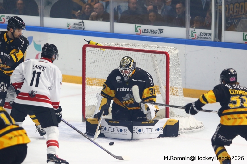 Photo hockey Ligue Magnus - Ligue Magnus : 33Ã¨me journÃ©e  : Rouen vs Chamonix  - Les Dragons s’imposent en fusillade.