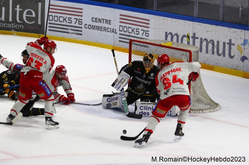 Photo hockey Ligue Magnus - Ligue Magnus : 34ème journée : Rouen vs Grenoble  - LM : Rouen en taille patron