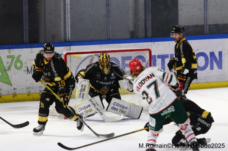 Photo hockey Ligue Magnus - Ligue Magnus : 35ème journée : Rouen vs Anglet - Rouen déroule face à Anglet.
