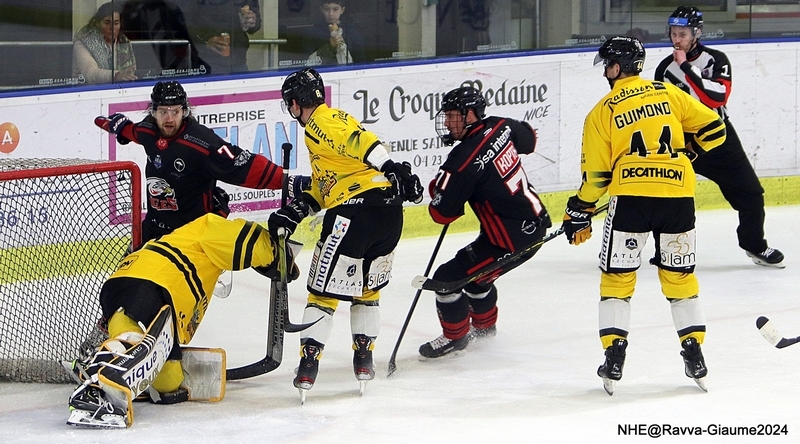 Photo hockey Ligue Magnus - Ligue Magnus : 38ème journée : Nice vs Rouen - Les Dragons au-dessus du lot.