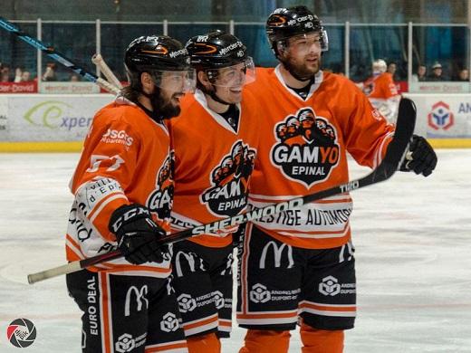 Photo hockey Ligue Magnus - Ligue Magnus, quarts de finale, match 2 : Epinal  vs Amiens  - Epinal fait le break avec la manière