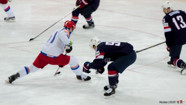 Photo hockey match United States of America - Russia le 16/05/2015