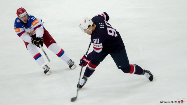 Photo hockey match United States of America - Russia le 16/05/2015