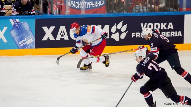 Photo hockey match United States of America - Russia le 16/05/2015