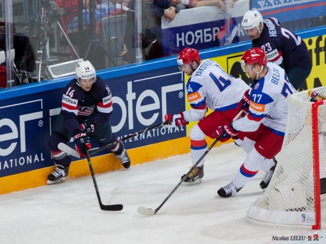 Photo hockey match United States of America - Russia le 16/05/2015