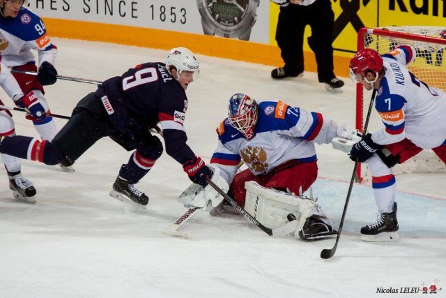 Photo hockey match United States of America - Russia le 16/05/2015