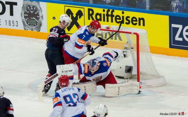 Photo hockey match United States of America - Russia le 16/05/2015