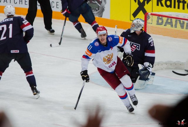 Photo hockey match United States of America - Russia le 16/05/2015
