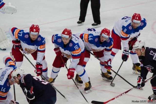 Photo hockey match United States of America - Russia le 16/05/2015