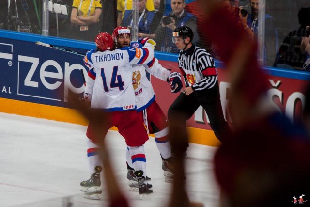 Photo hockey match United States of America - Russia le 16/05/2015
