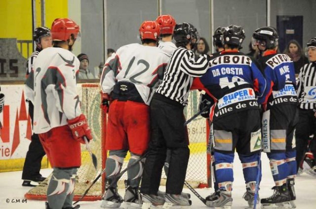 Photo hockey match Caen  - Cergy-Pontoise le 24/01/2009