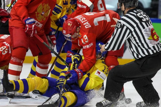 Photo hockey match Russia - Sweden le 15/05/2018