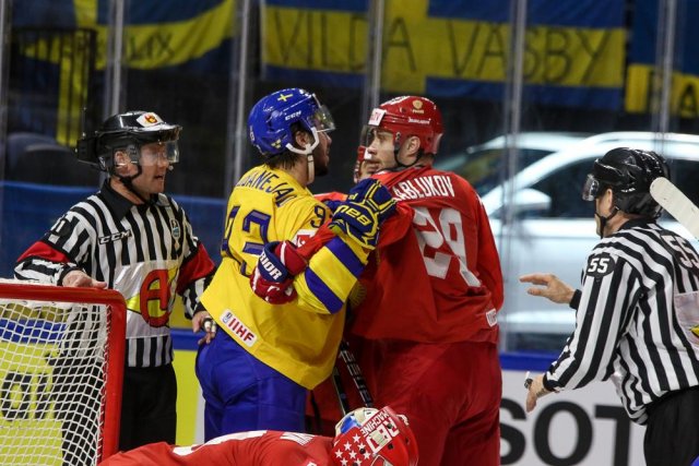 Photo hockey match Russia - Sweden le 15/05/2018