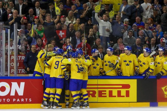 Photo hockey match Sweden - Switzerland le 20/05/2018