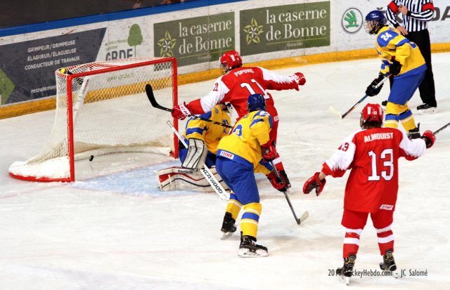 Photo hockey match Denmark - Ukraine le 15/04/2019