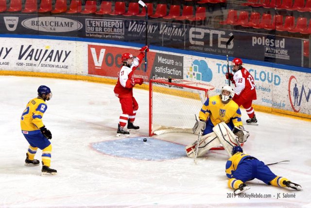 Photo hockey match Denmark - Ukraine le 15/04/2019