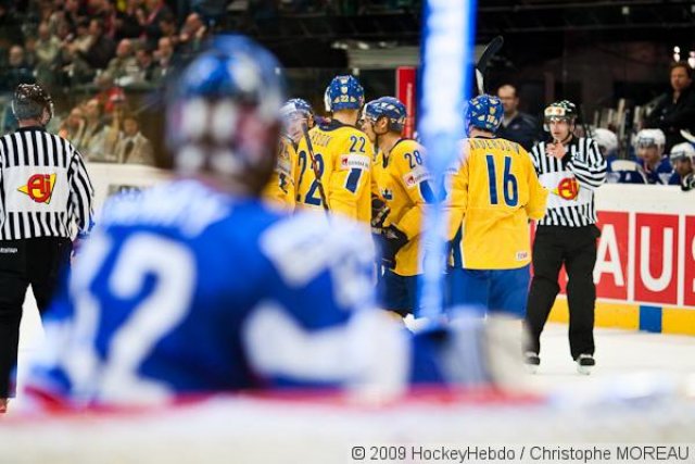 Photo hockey reportage CM09 Qualif J5 : La Suède d'un patin