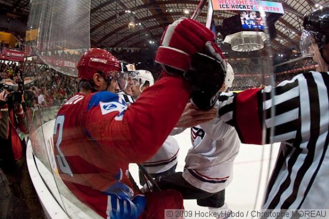 Photo hockey reportage CM09 Qualif J4 : Etats-Unis - Russie