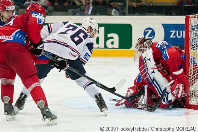 Photo hockey reportage CM09 Qualif J4 : Etats-Unis - Russie