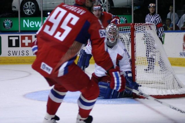 Photo hockey album Mondiaux : 3ème journée - Russie / Rep. Tchèque - N. Leleu