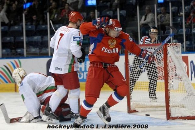 Photo hockey album Qualification  : J1 Russie / Biélorussie
