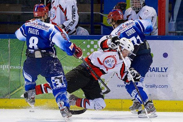 Photo hockey match Lyon - Courchevel-Méribel-Pralognan le 30/01/2010