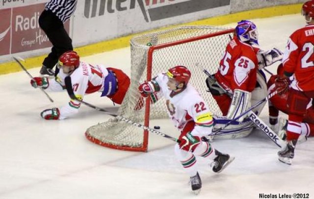 Photo hockey reportage CM U20 : Le Bélarus en argent