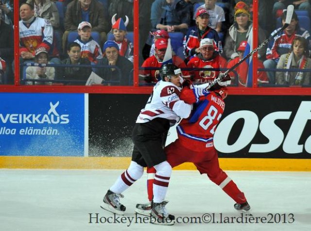 Photo hockey match Russia - Lettonie le 04/05/2013