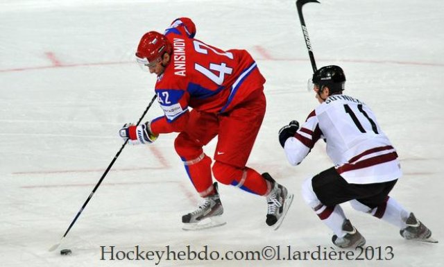 Photo hockey match Russia - Lettonie le 04/05/2013