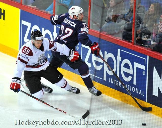 Photo hockey match Lettonie - United States of America le 05/05/2013