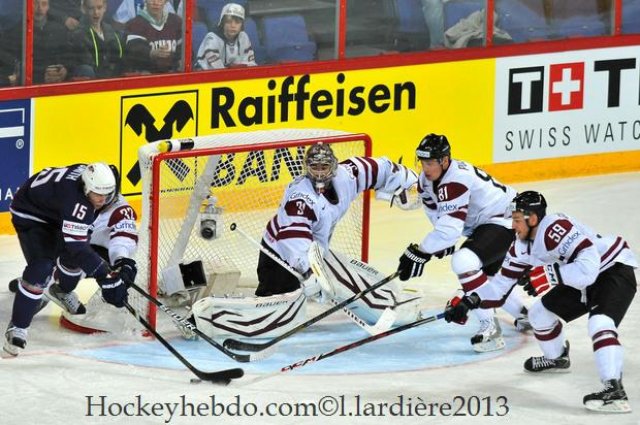 Photo hockey match Lettonie - United States of America le 05/05/2013