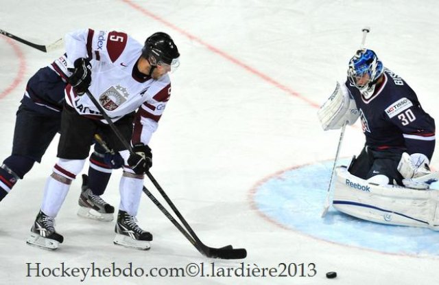 Photo hockey match Lettonie - United States of America le 05/05/2013