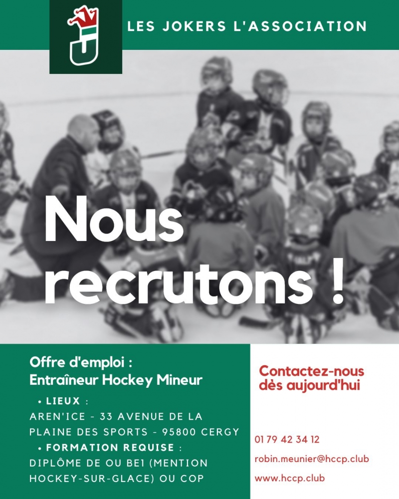 Photo hockey Cergy Asso recherche entraîneur mineur - Hockey Mineur : Cergy-Pontoise U20 (Les Jokers)