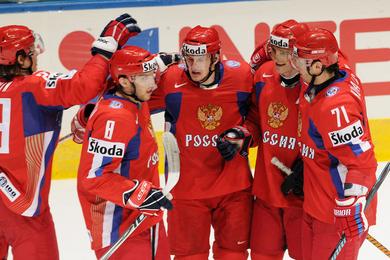 Photo hockey La Russie première de son groupe - Championnats du monde Photo hockey La Russie première de son groupe - Championnats du monde
