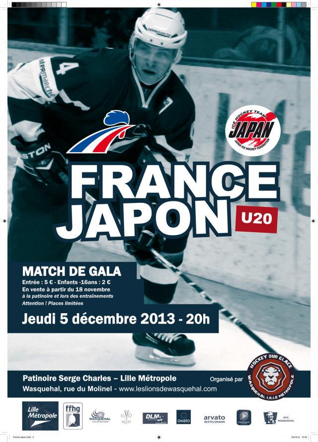 Photo hockey U20 : France - Japon à Wasquehal - Equipes de France